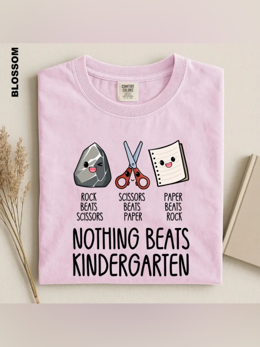 Comfort Colors Kids Light Pink 'Nothing Beats Kindergarten' Graphic Tee